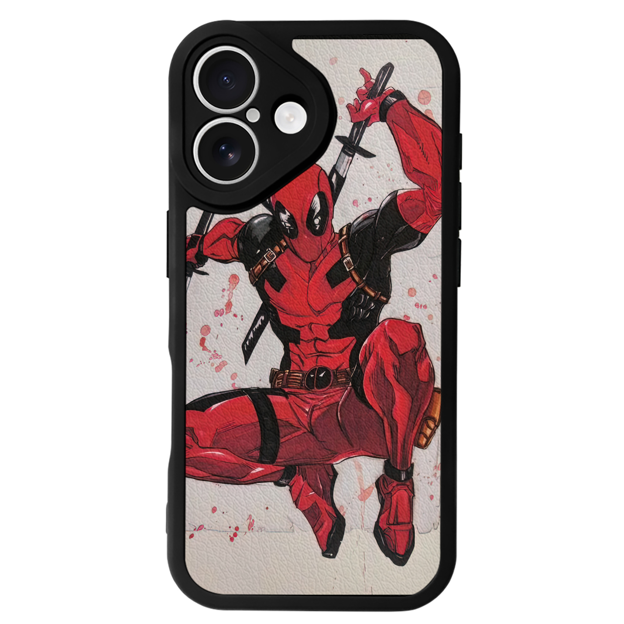 （画像用） Deadpool デッドプール 【iPhone 16シリーズ対応】シリコンスマホケース（レザー調） 材質：シリコン